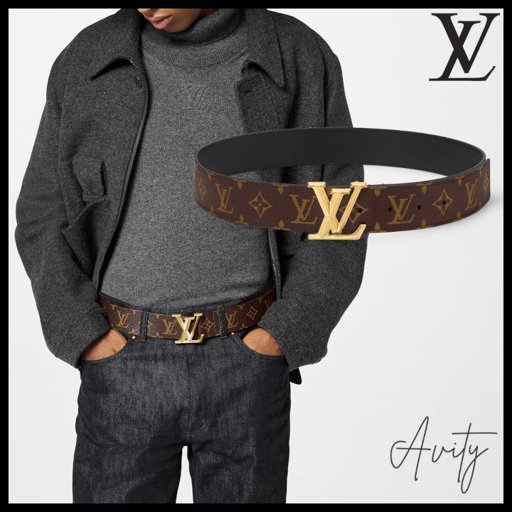 様々なパンツに合わせやすい♪】LVベルト・LV ピラミッド40MM (Louis