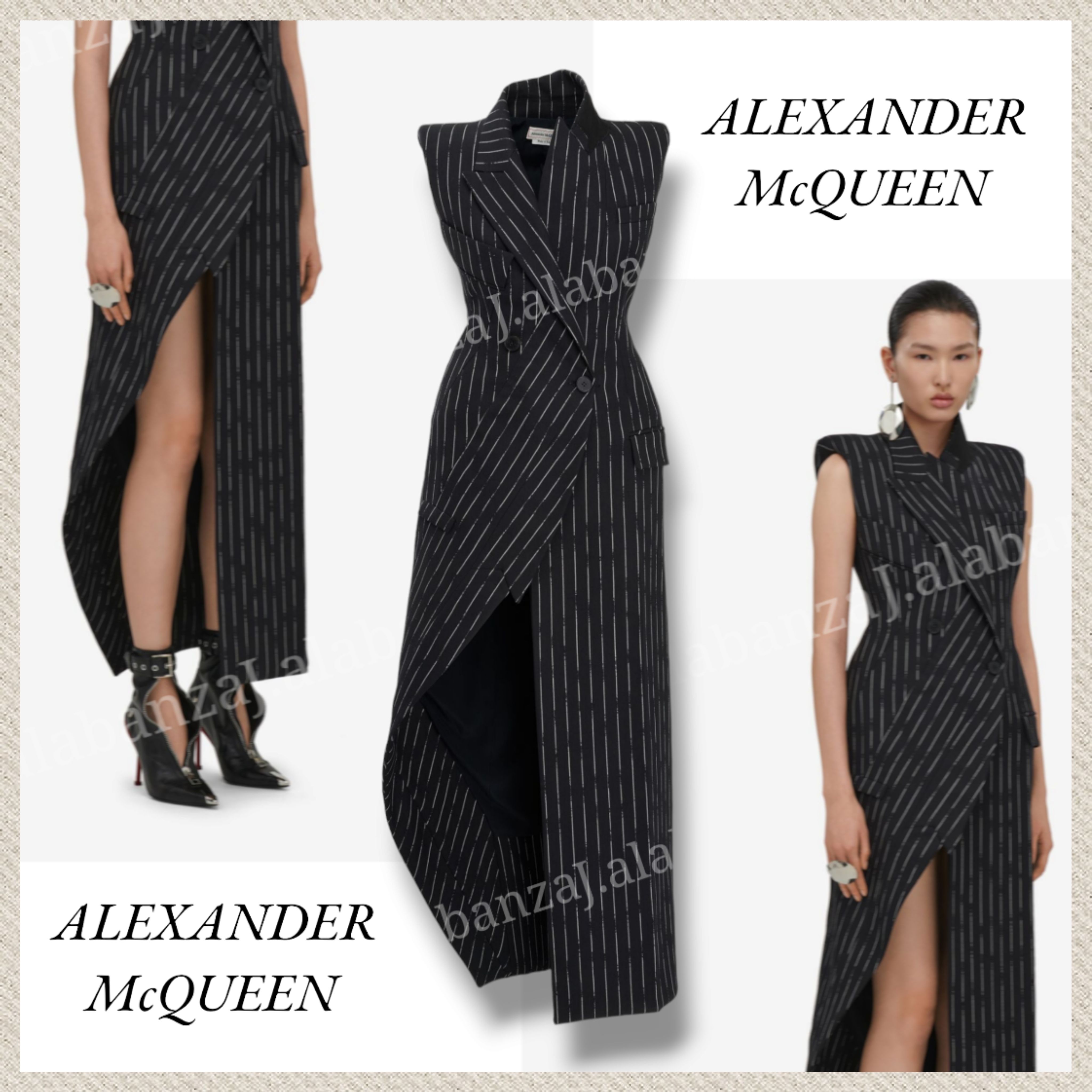 アレキサンダーマックイーン☆ピンストライプ テーラードドレス