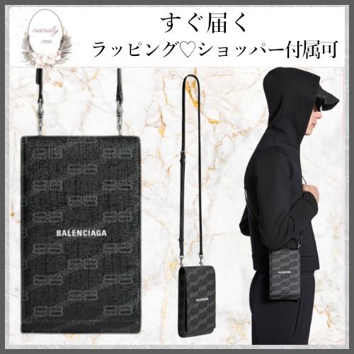 納品書あり】BALENCIAGAモバイルギアケースiPhone スマホホルダー 納品