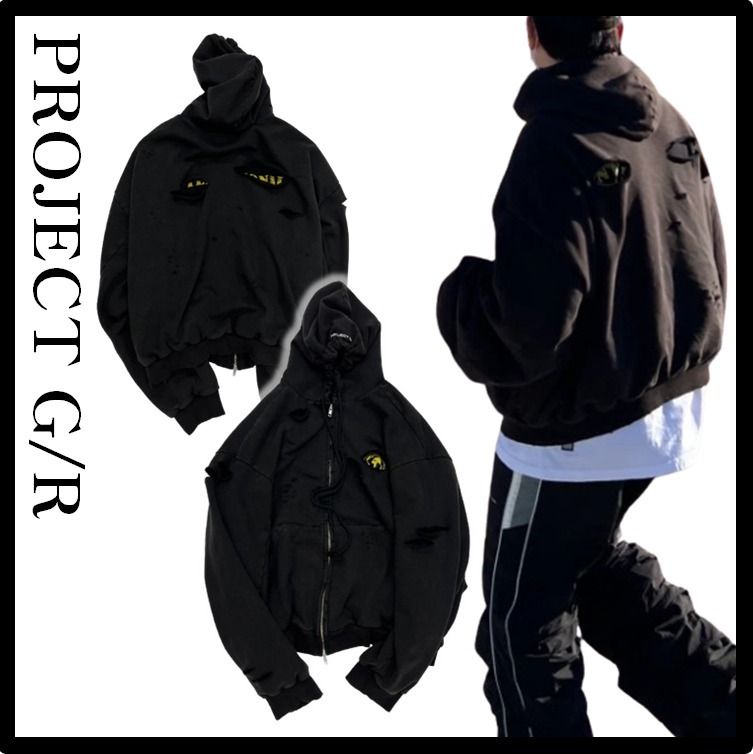 ☆送料・関税込☆Project G/R☆Distressed Layer Zip Hoodie