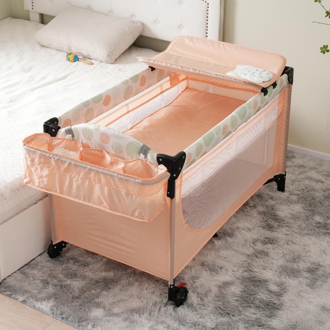 ベビーベッド折りたたみベビーサークルおむつ替えテーブル付お昼