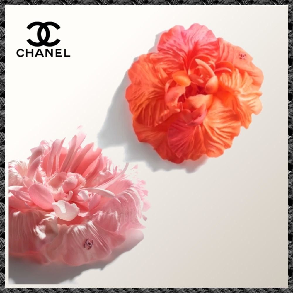 CHANEL ピンク 花モチーフ ブローチ