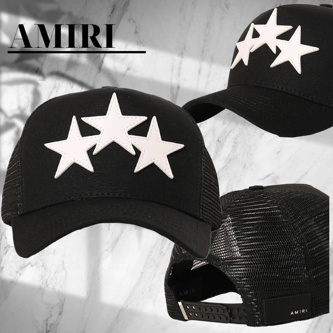 人気☆関税込【AMIRI】3 Star トラッカーキャップBlack (AMIRI