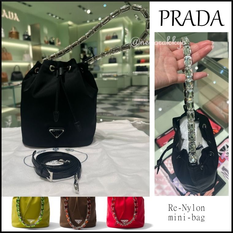 PRADA＊Re-Nylon mini-bag 巾着ミニバッグ＊送料込 (PRADA/ショルダー