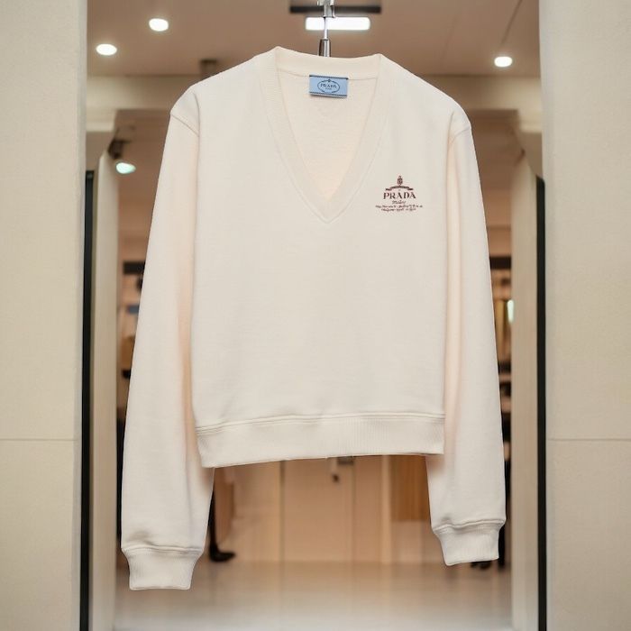 ☆PRADA☆プラダ コットン Vネック スウェットシャツ (PRADA
