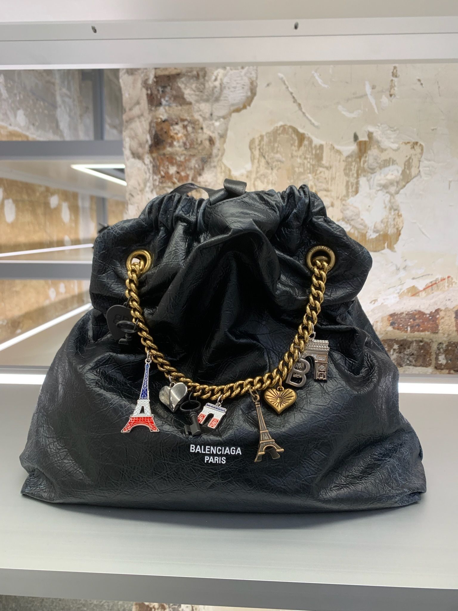 BALENCIAGA】CRUSH ミディアム トート スーベニアチャーム付き