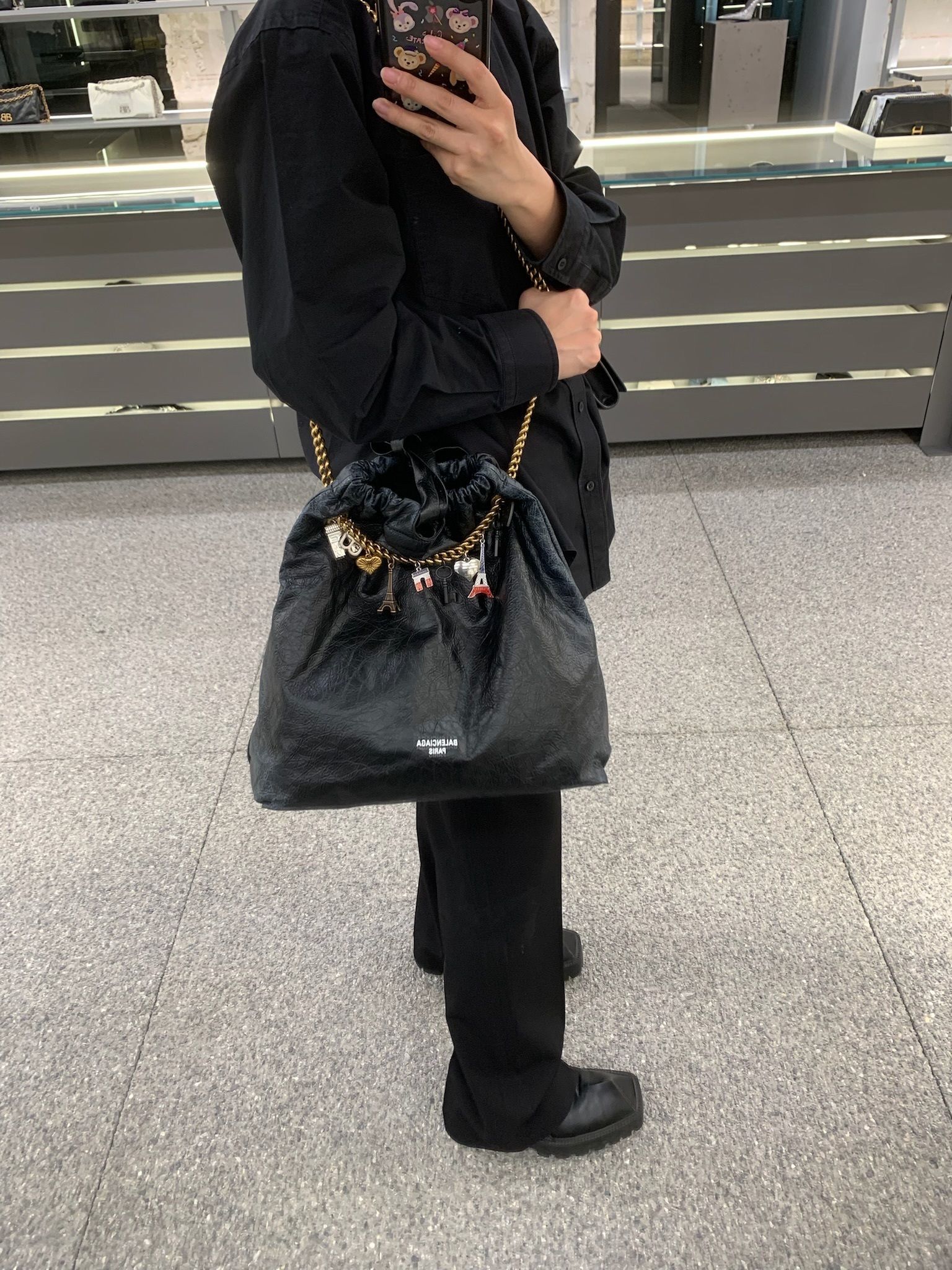 BALENCIAGA】CRUSH ミディアム トート スーベニアチャーム付き