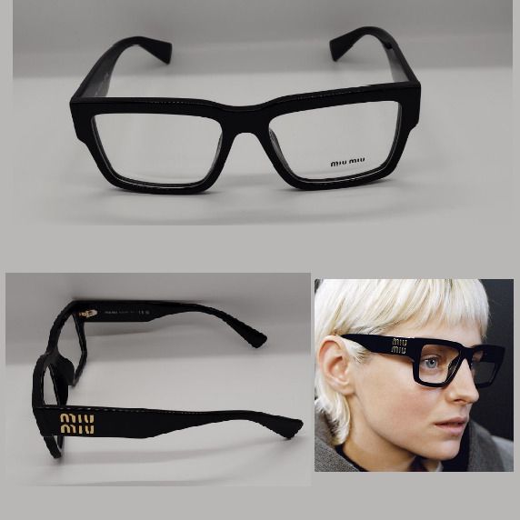 MIU MIU】ロゴ スクエア メガネ ブラック (MiuMiu/メガネ) MU 02XV