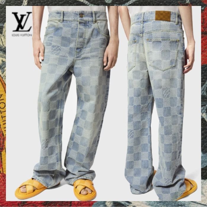 Louis Vuitton《ダミエ デニムスケートパンツ》ロゴ DHL 直営店 (Louis