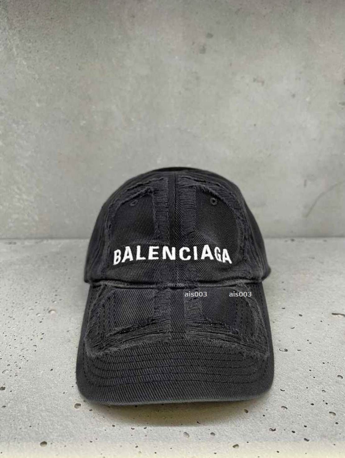 BALENCIAGA 】BB ダメージ キャップ ロゴ (BALENCIAGA/キャップ