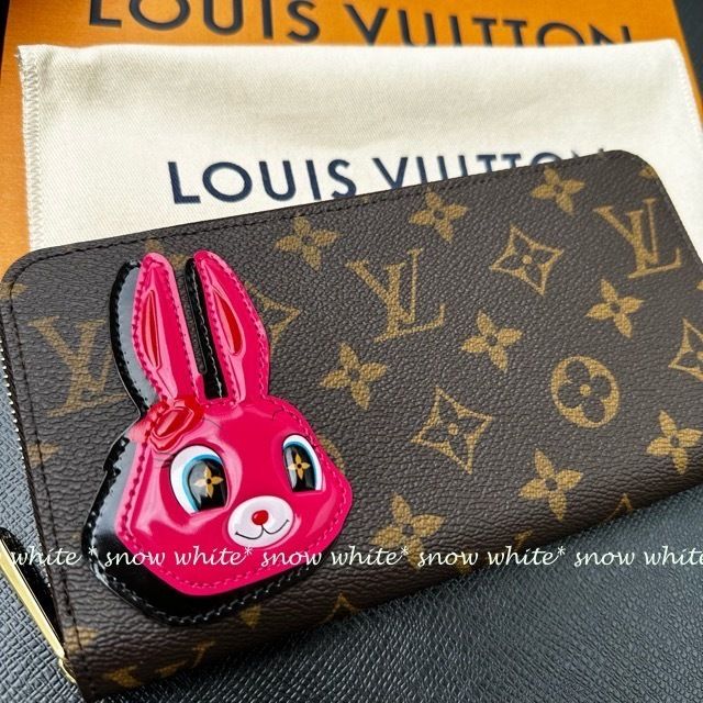 明日着 限定 うさぎ♪ モノグラム 長財布 ルイヴィトン ZIPPY (Louis