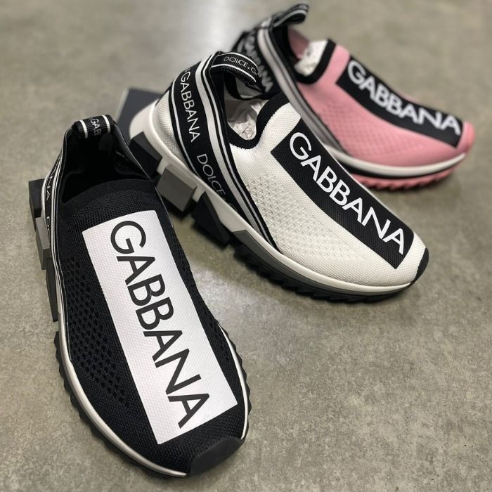 希少 DOLCE&GABBANA ドルガバ ロゴ スリッポン スニーカー (Dolce