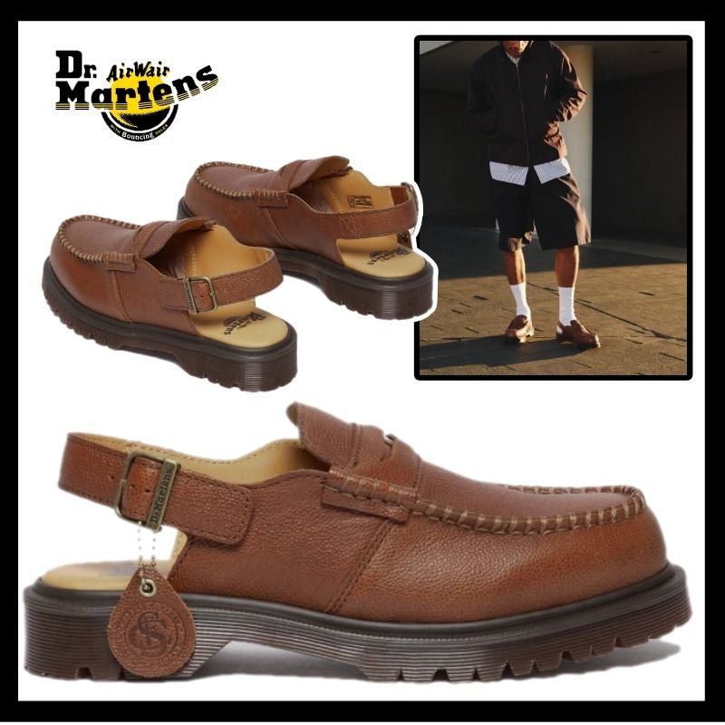 Dr.Martens】PENTON スリングバック ローファー ミュール 茶 (Dr