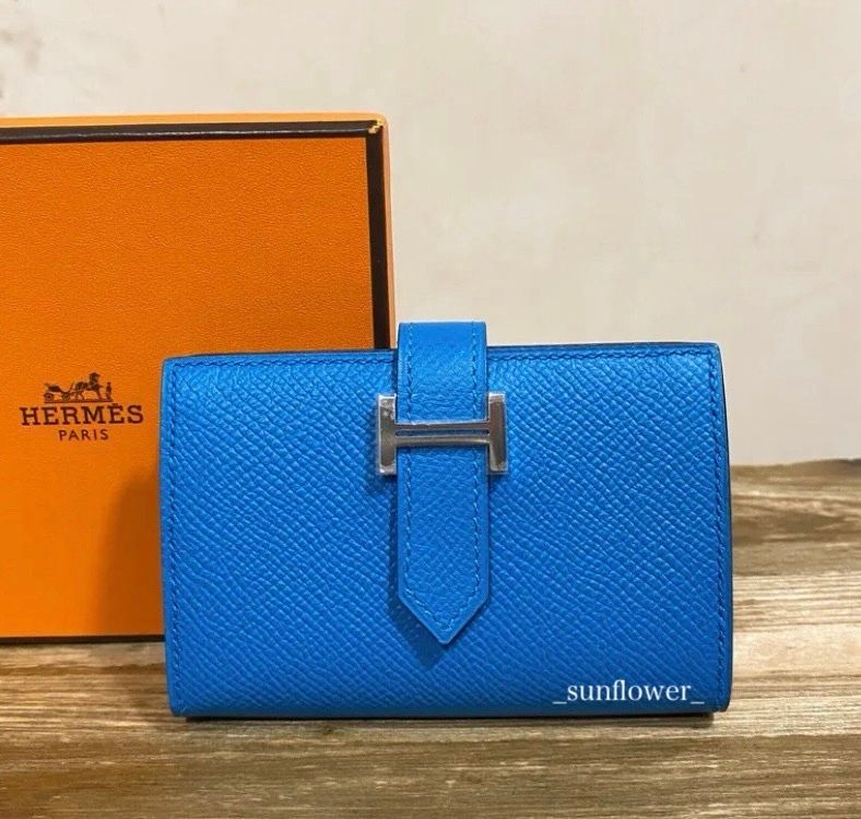 エルメス ベアン ミニウォレット ブルーゼフィール/S金具 (HERMES