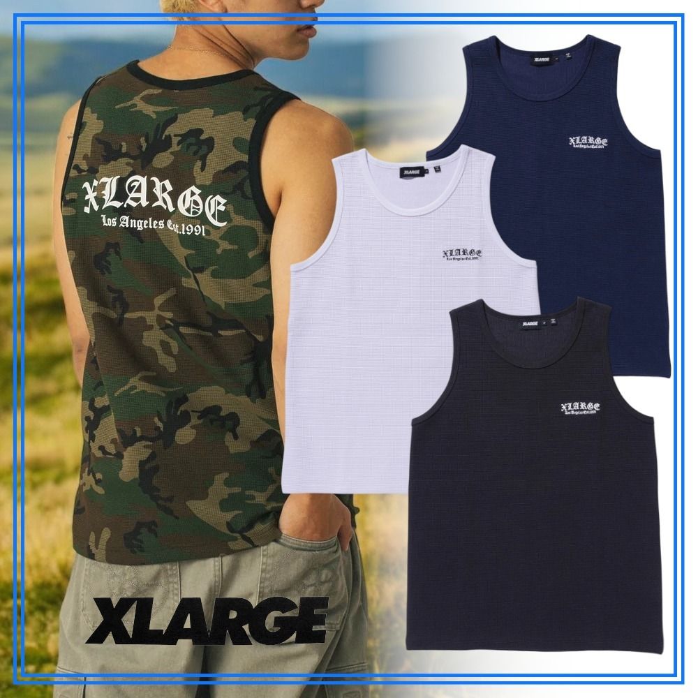 大人気 XLARGE OLD ENGLISH WAFFLE TANK TOP バックプリント◎ (X