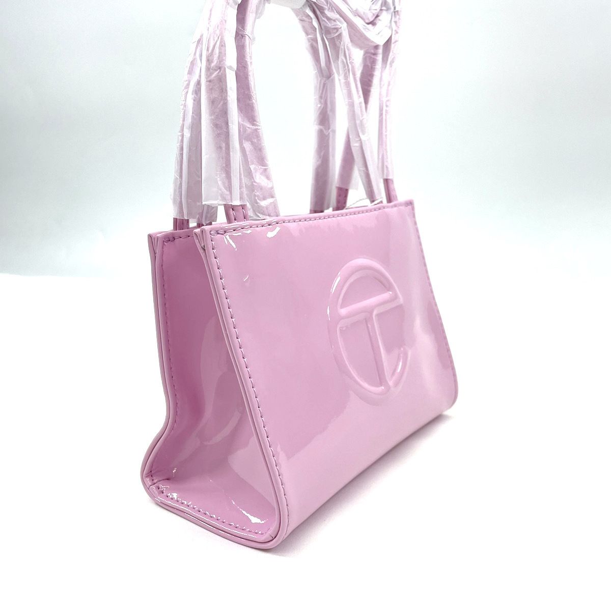 即お届 テルファー スモール エナメル バブルガムピンク バッグ