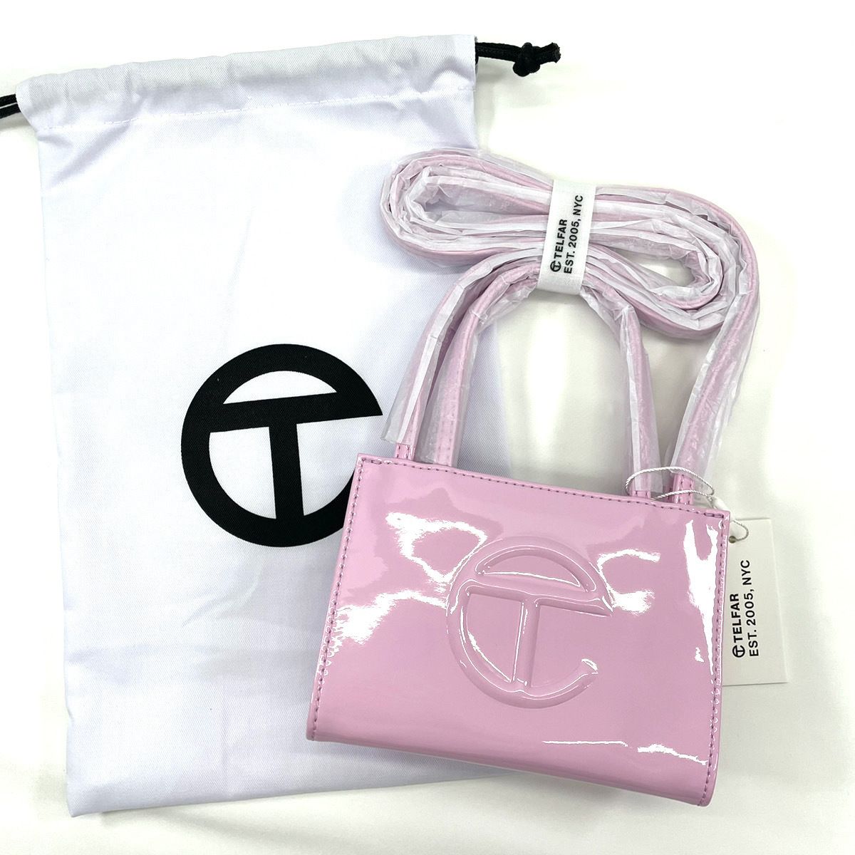 即お届 テルファー スモール エナメル バブルガムピンク バッグ