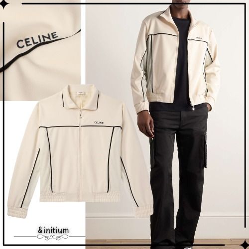 セリーヌ】ロゴ刺繍メッシュトリム トラックジャケット (CELINE