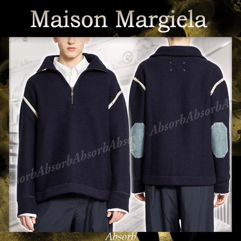 24AW NEW】Maison Margiela / エルボーパッチ セーター / Navy (Maison