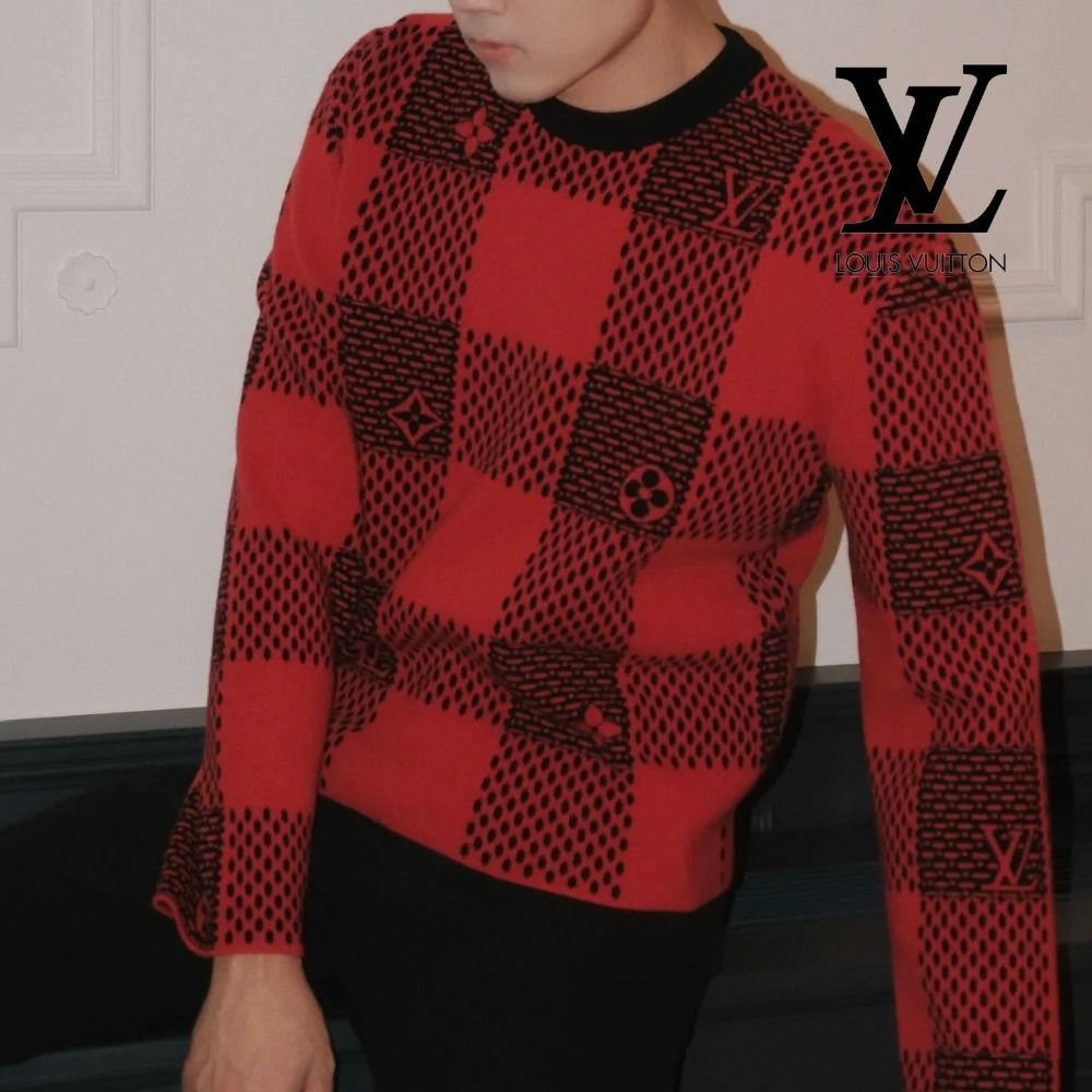 お洒落♪】ルイヴィトン☆ダミエ ウールセーター クルーネック (Louis