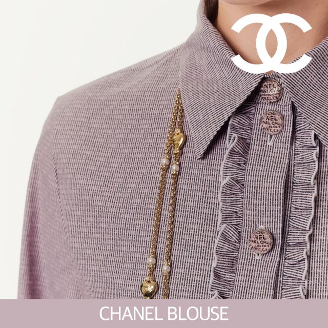 CHANEL】シャネル フリル ブラウス シャツ (CHANEL/ブラウス・シャツ