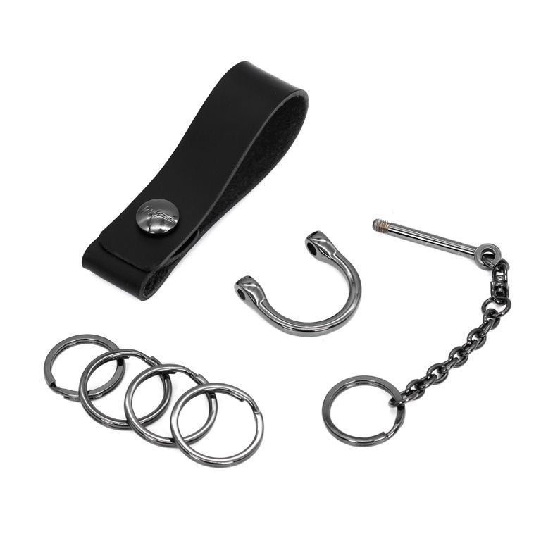 イタリアンレザー】ヨウジヤマモト 刻印キーリング (Yohji Yamamoto