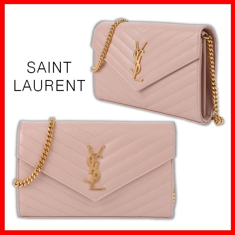 ☆人気☆【SAINT LAURENT】☆チェーン ウォレット バッグ☆PINK (Saint