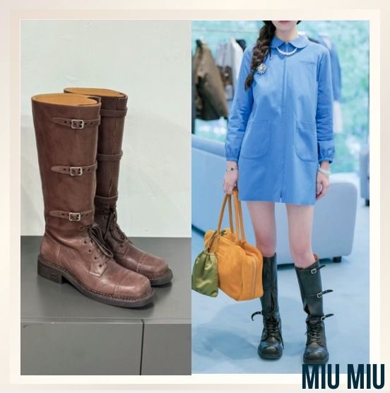 洗練されたデザインと上質な素材☆miuuniu☆レザーブーツ (MiuMiu