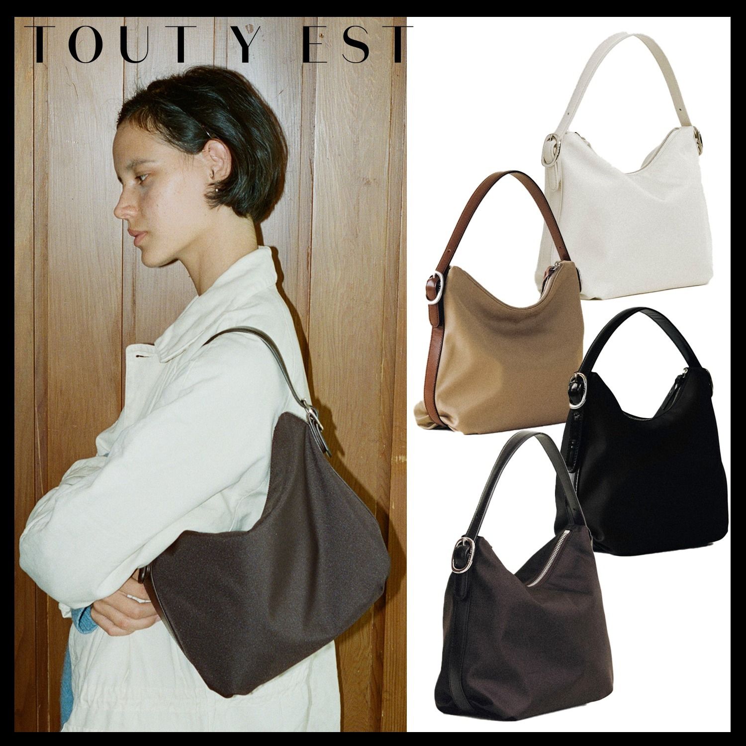 TOUT Y EST】トゥティエ SAC CANOT TOILE SMALL / 追跡付 (TOUT Y EST