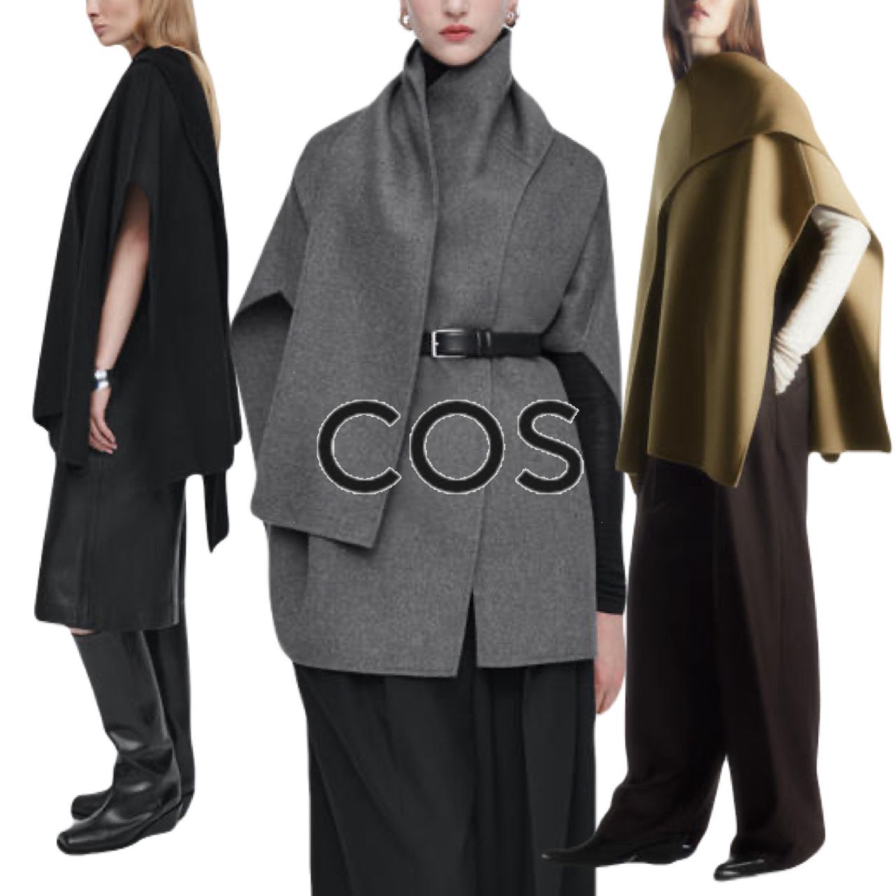 WOOL CAPE ウールブレンドケープ LONGLINE COS大人に激推し！秋冬買う
