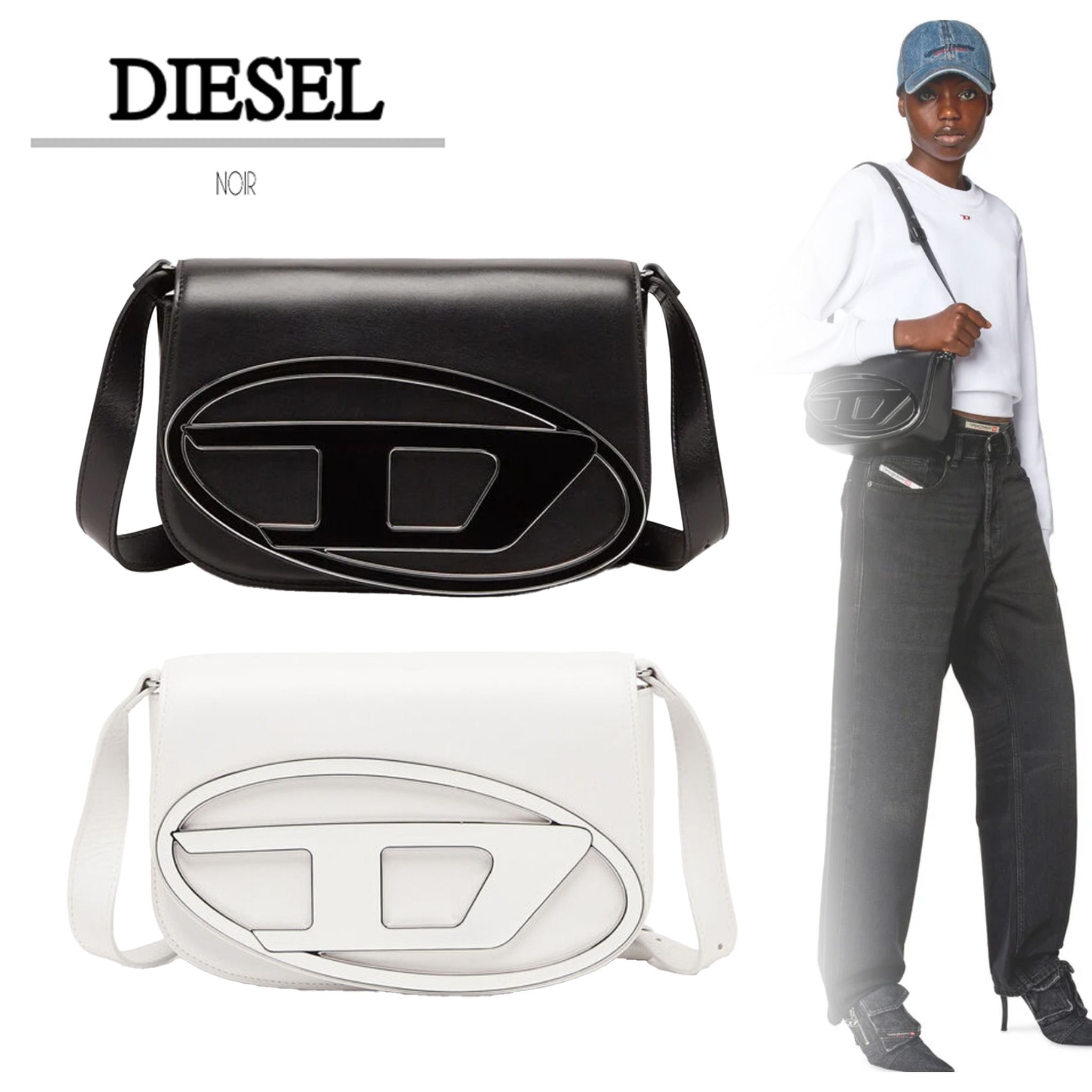 国内即発【DIESEL】1dr m カウレザーショルダーバッグM (DIESEL
