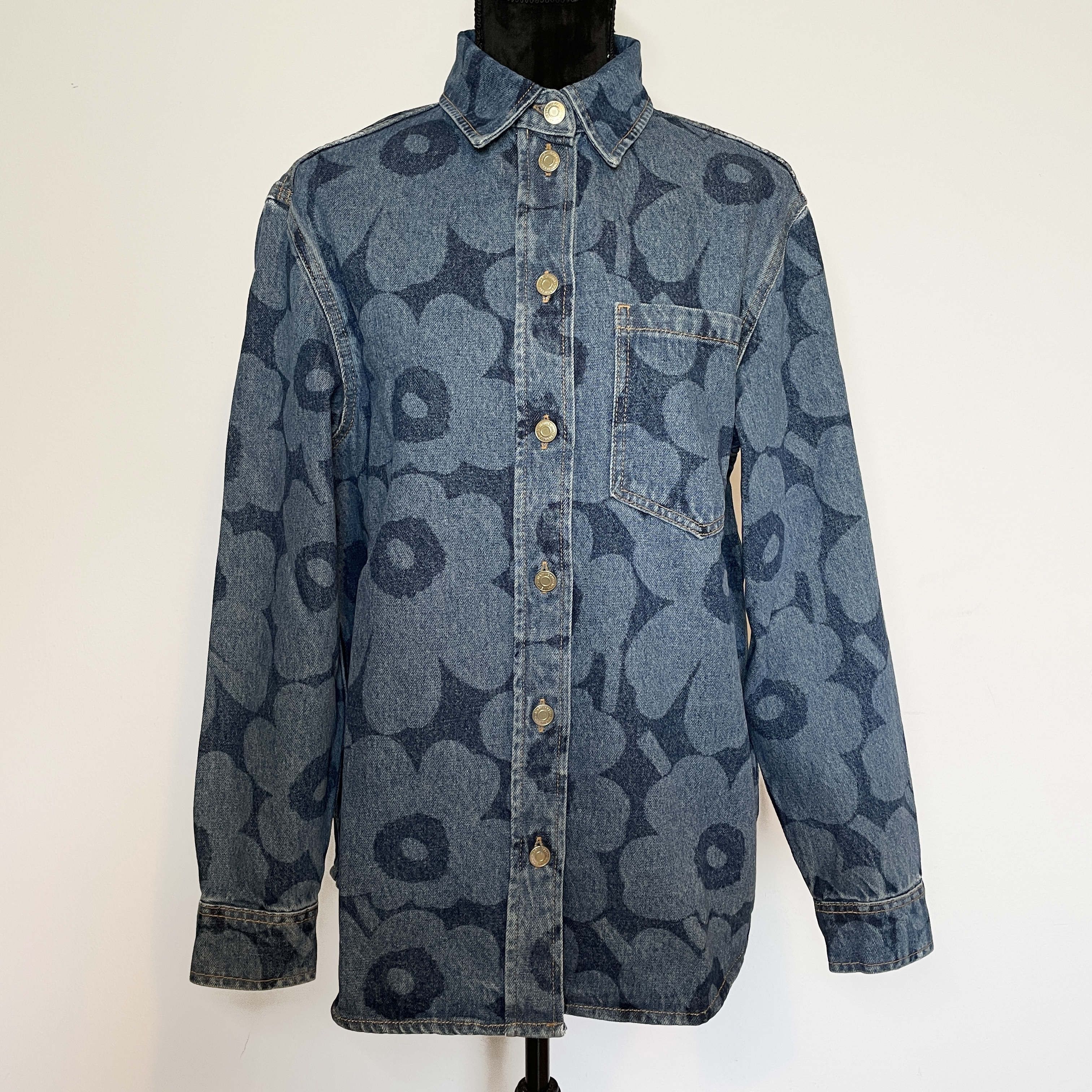 marimekko】Maridenim Vaihe Unikko デニムシャツ (marimekko/ブラウス