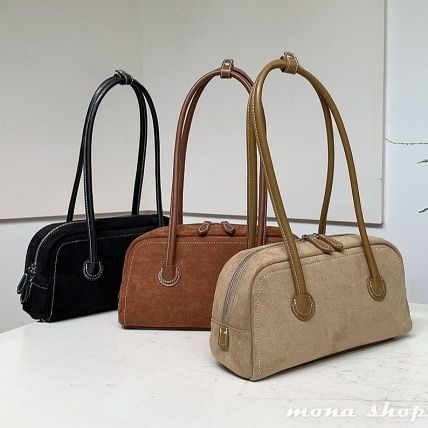 ショルダーバッグ ミニ ボストン 肩掛け 横長 ロングハンドル