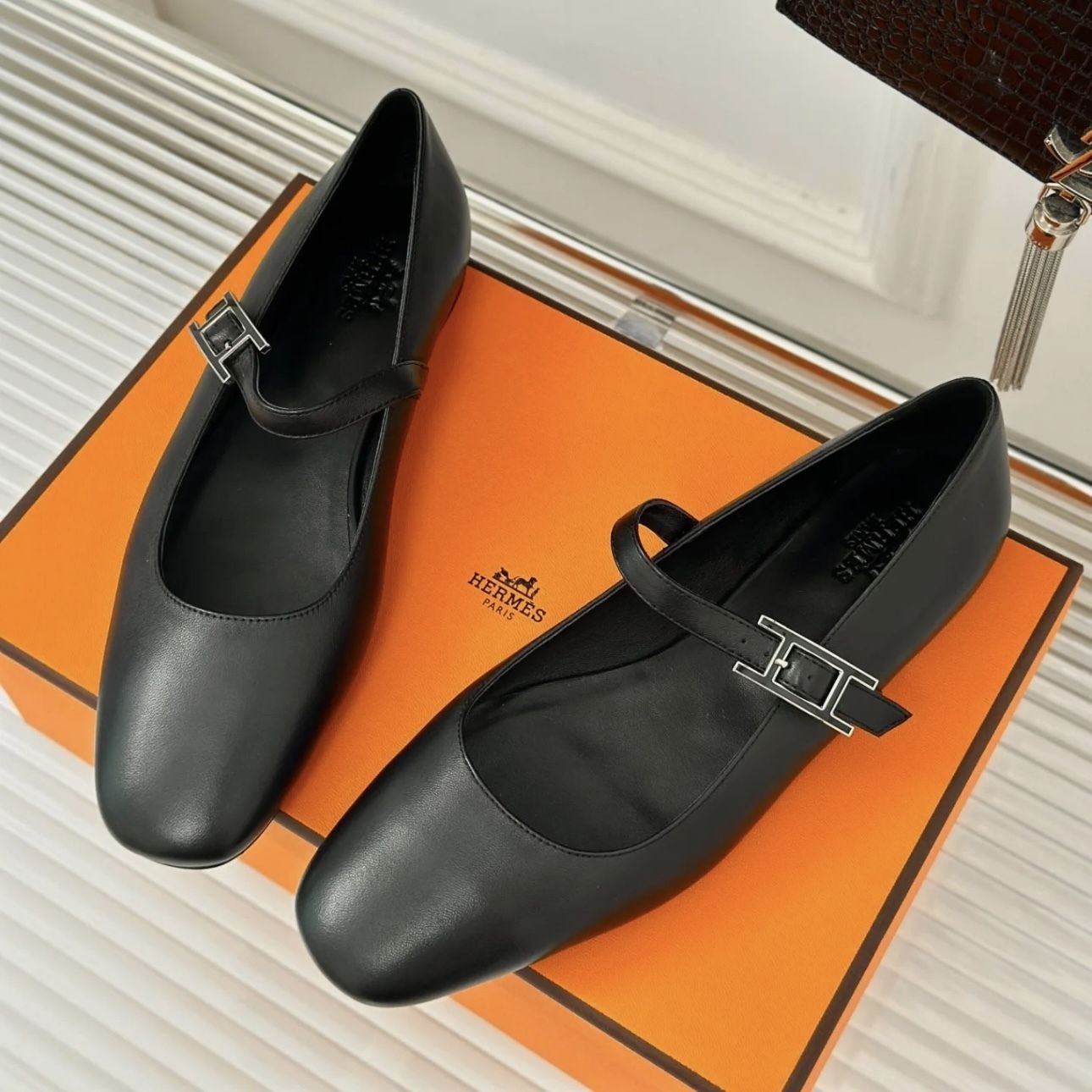 ☆上品☆エルメス メリージェーン バレリーナ (HERMES/バレエシューズ