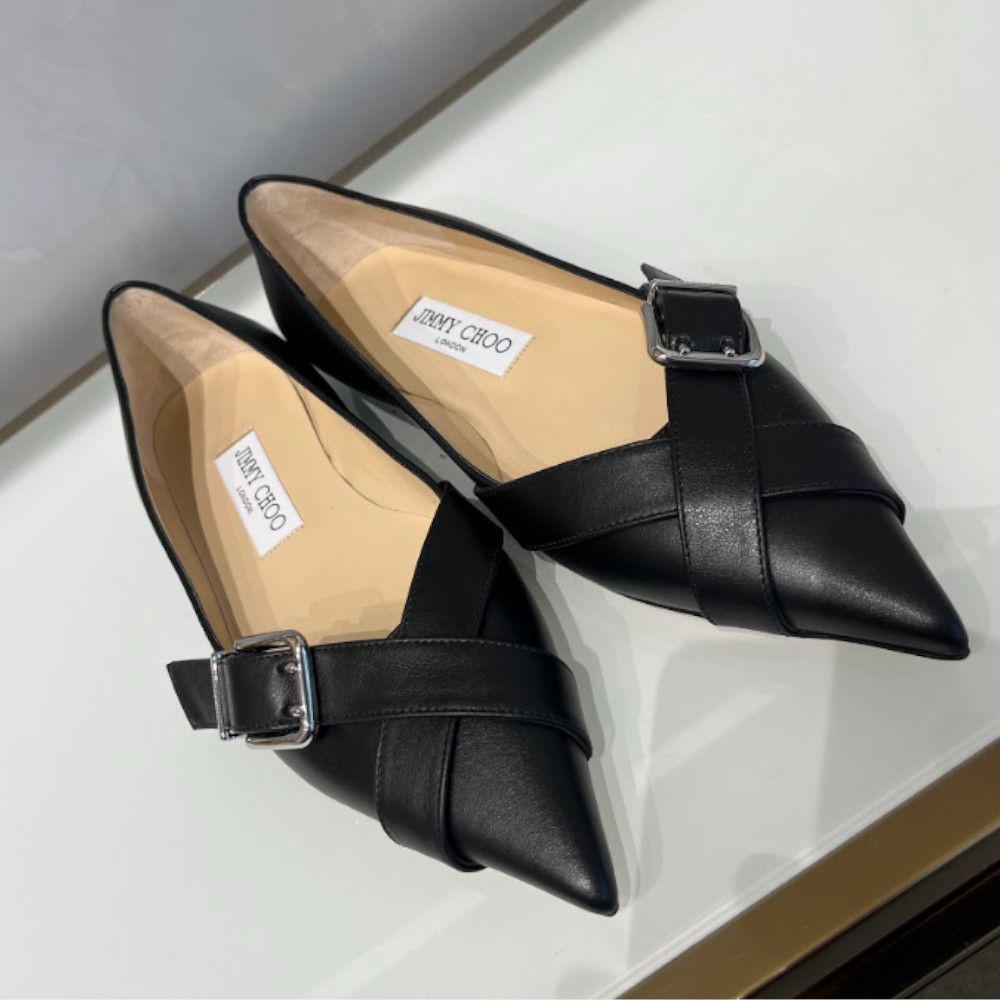 仕事使いにも♡【Jimmy Choo】ALIX FLAT レザーパンプス (Jimmy Choo