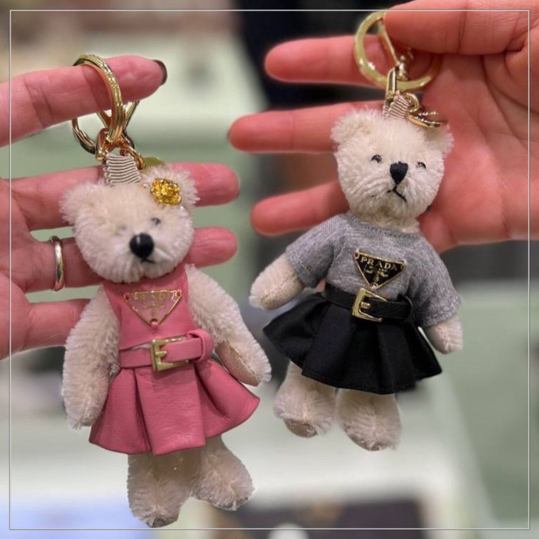 ふわふわ】PRADA◇トリックベア くまキーホルダー キーリング (PRADA