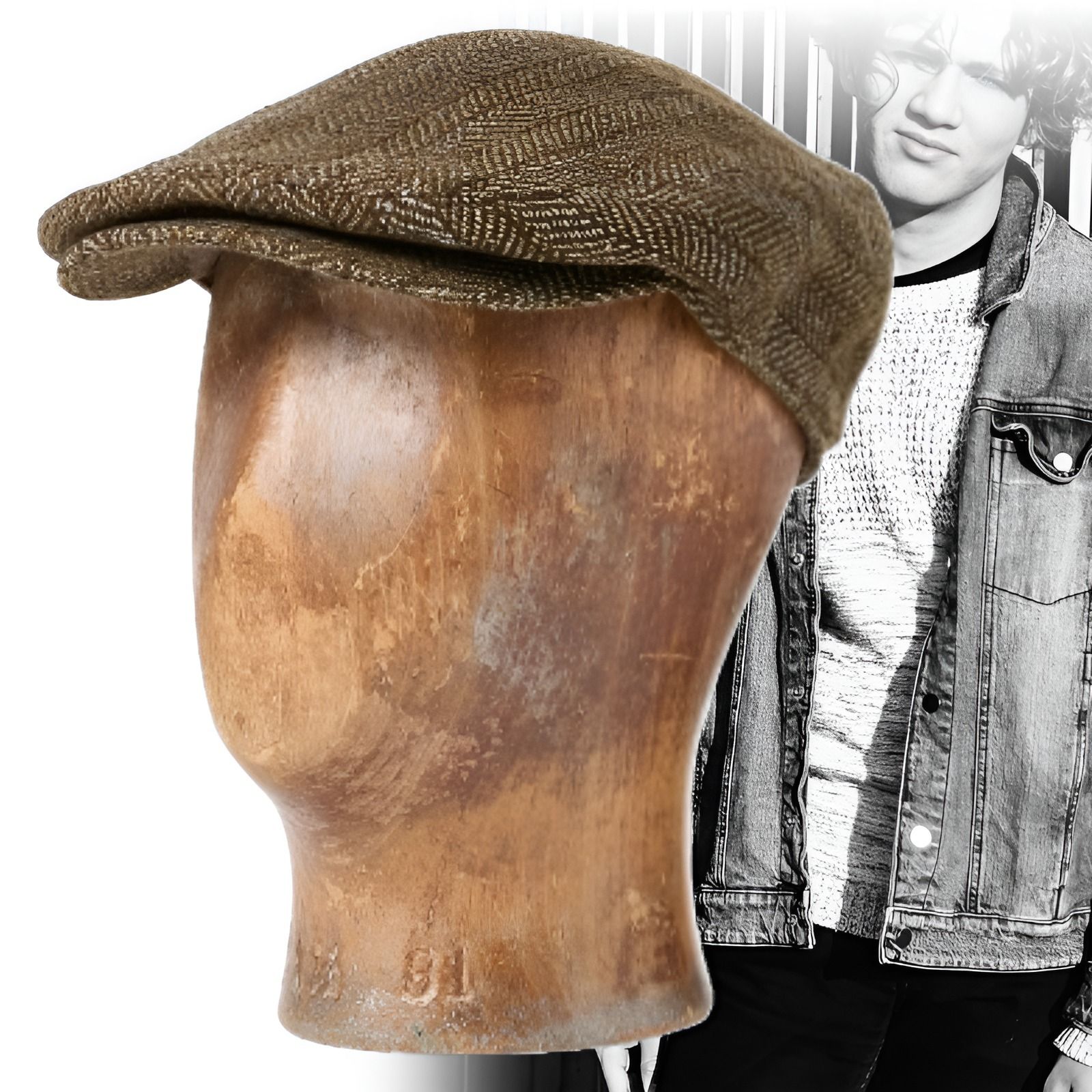 ヤマト便【RRL】リネンブレンド ヘリンボーン ハンチングハット (RRL