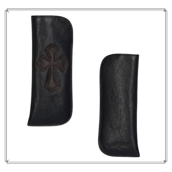 ✧Chrome Hearts✧ メガネケース レザー ブラック 2個セット ✧Chrome