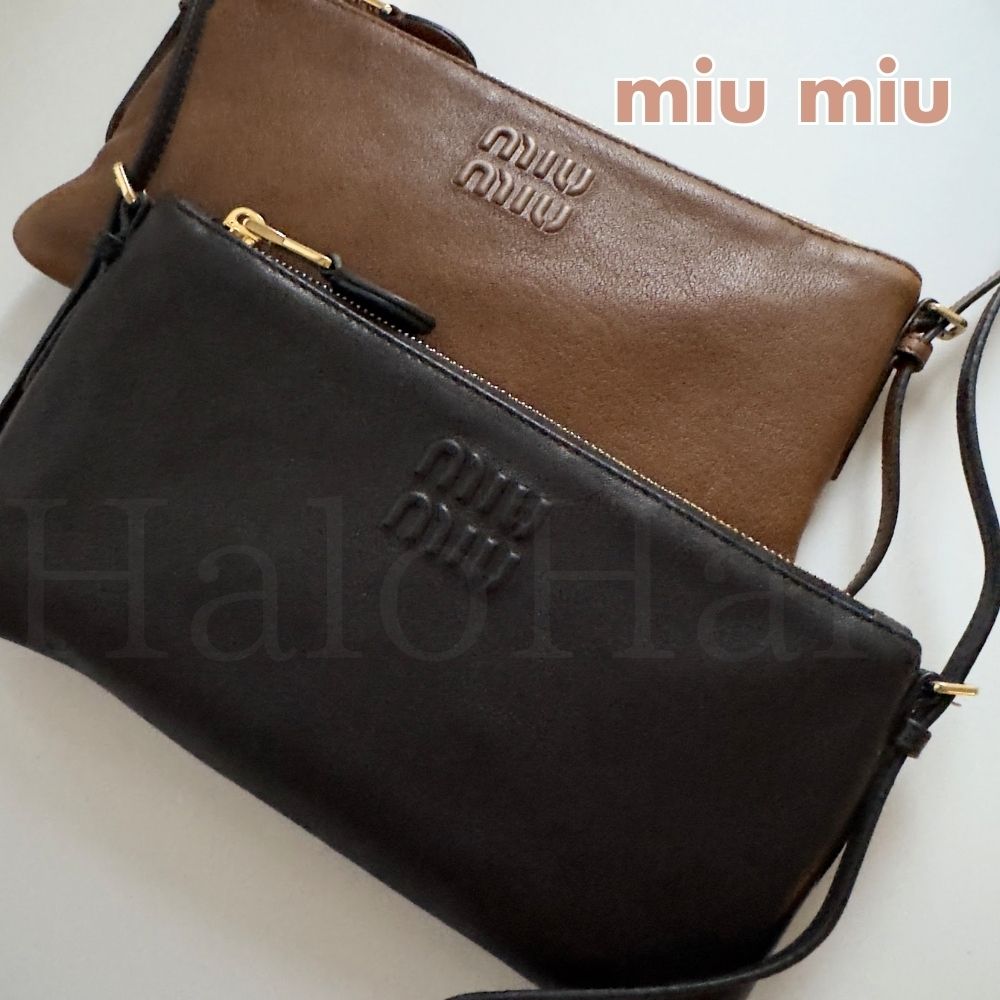 MiuMiu】ナッパレザーミニポーチ DHL配送料込み (MiuMiu/ポーチ