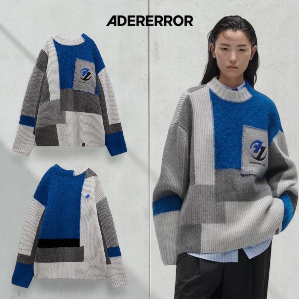 Zara x Ader Error Patchwork Oversize Knit Sweater Multicolor