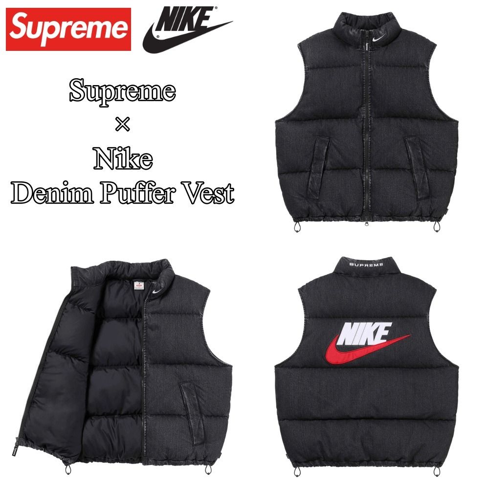 Supreme x Nike】Denim Puffer Vest☆Black☆24SS☆ (Supreme/ダウン