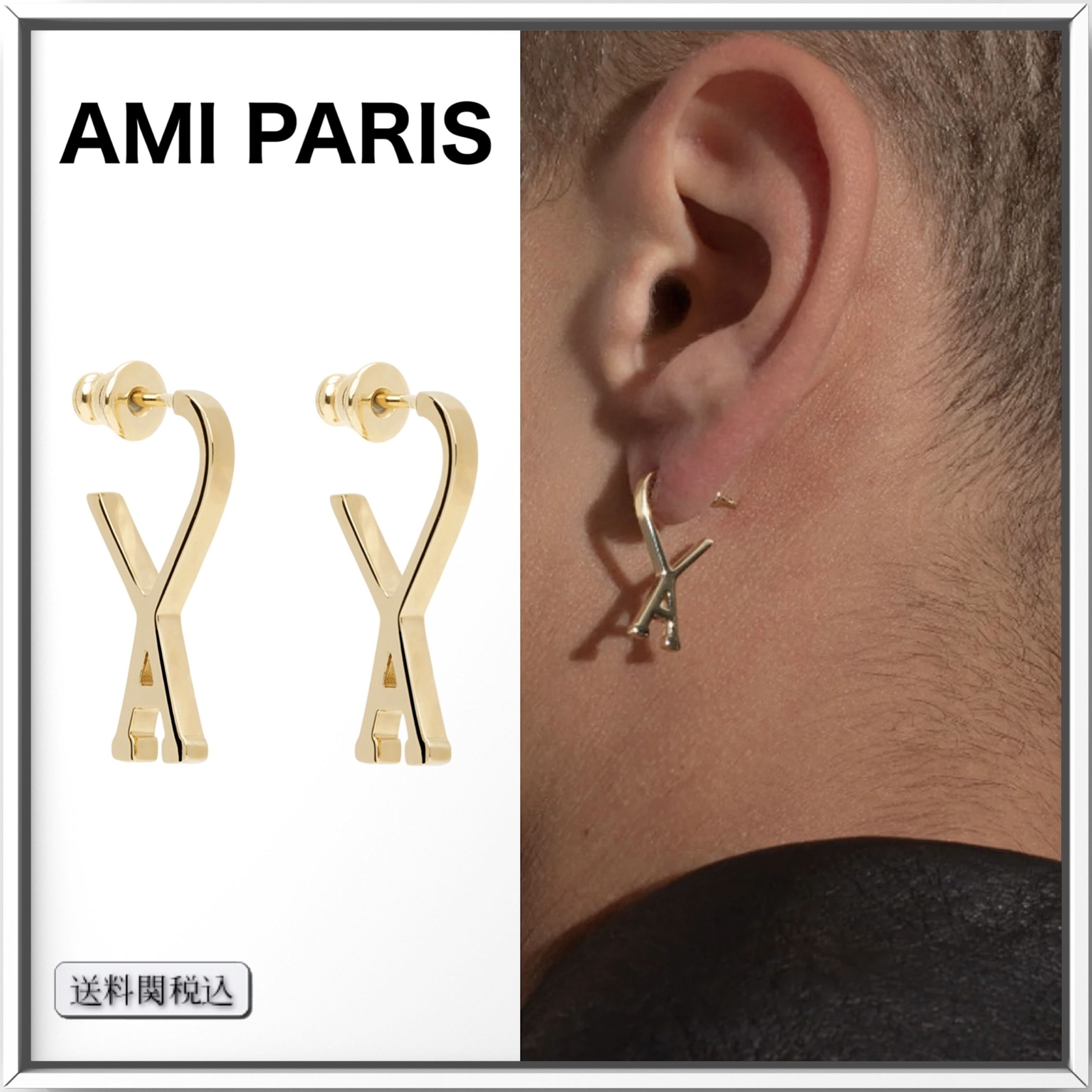 AMI PARIS ゴールド Ami De Coeur スモール フープピアス (AMI PARIS