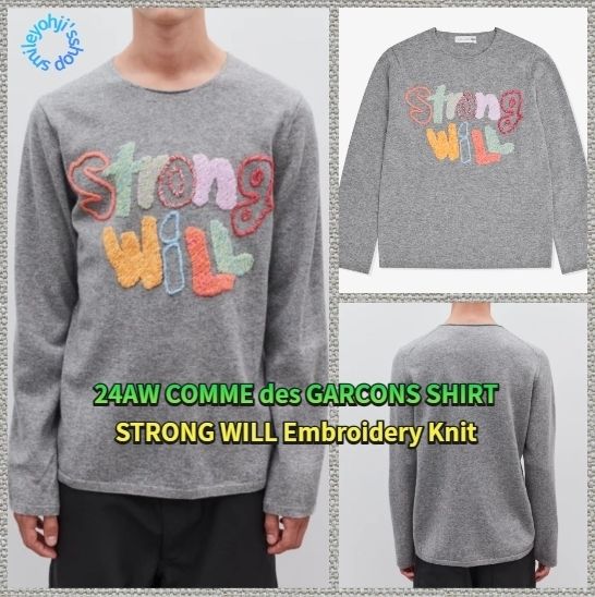 ☆24AW☆COMME des GARCONS SHIRT STRONG WILL Embroidery Knit (COMME