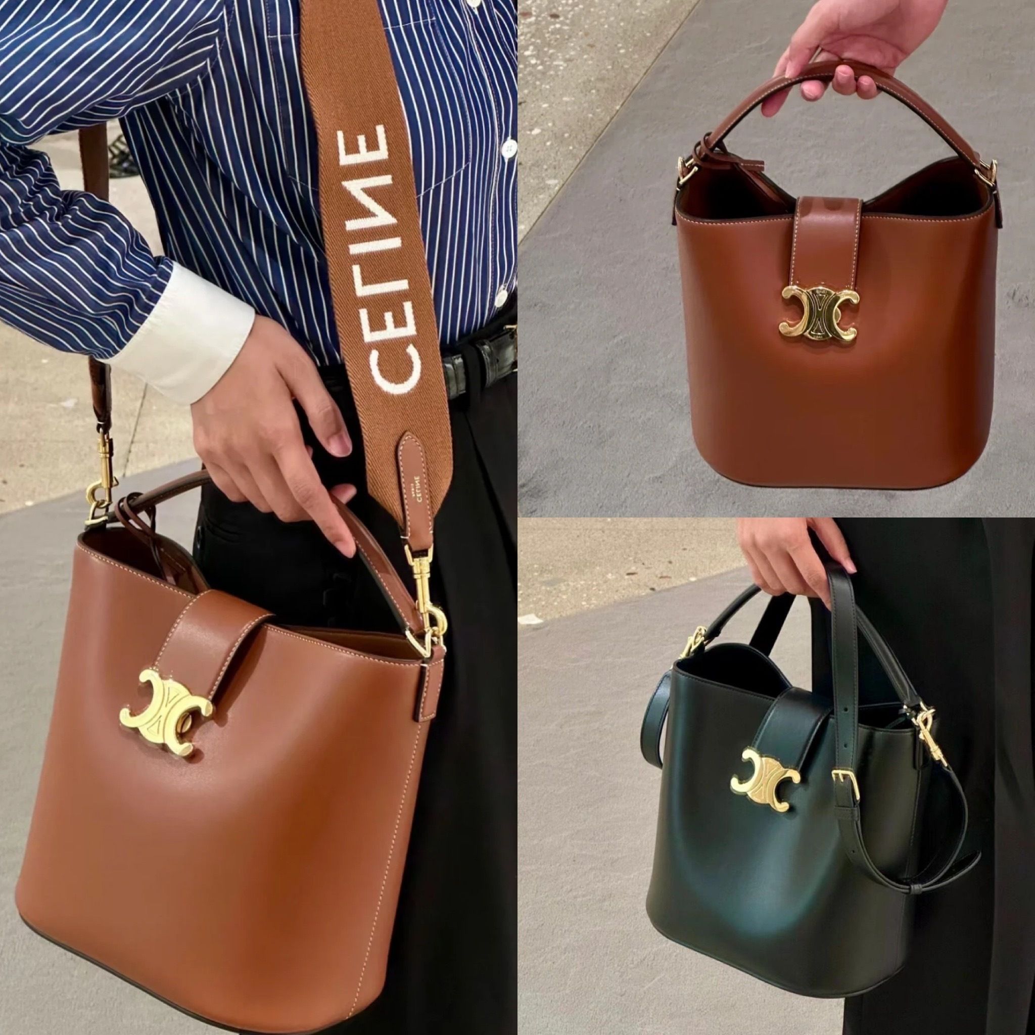 大容量！使いやすいバケツ型 CELINE ミディアム ルイーズ バッグ