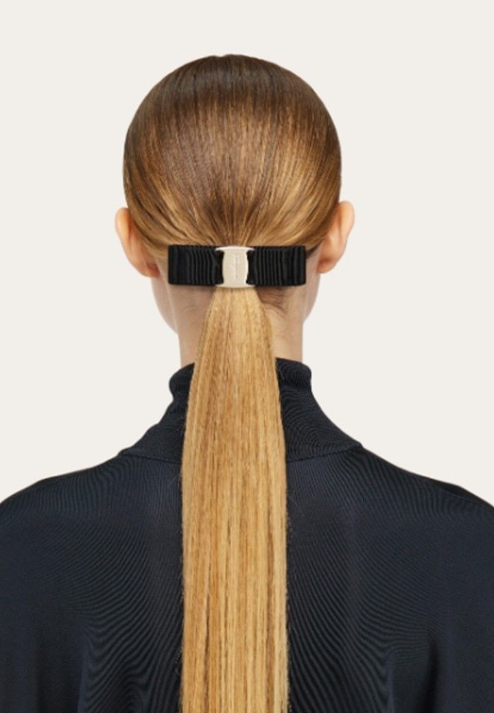 関税込】◇Ferragamo フェラガモ◇ロゴ バレッタ (FERRAGAMO/ヘア