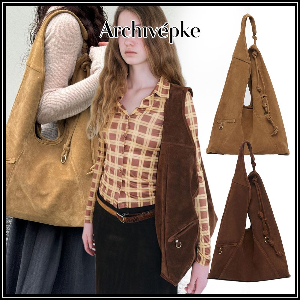 新作スエードショルダーバッグ【Archivepke】Knotted Layer Bag