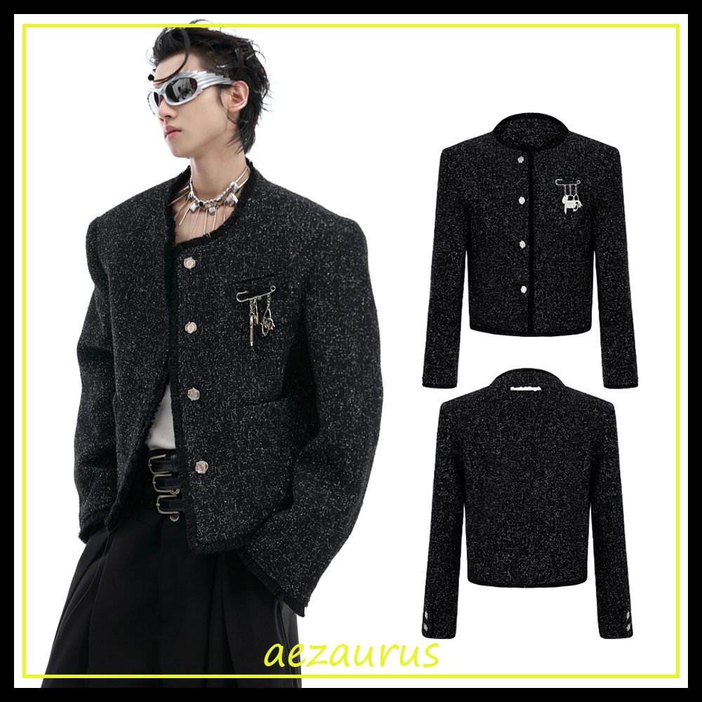 ArguE CulturEノーカラージャケット シャネル風アウターおしゃれ