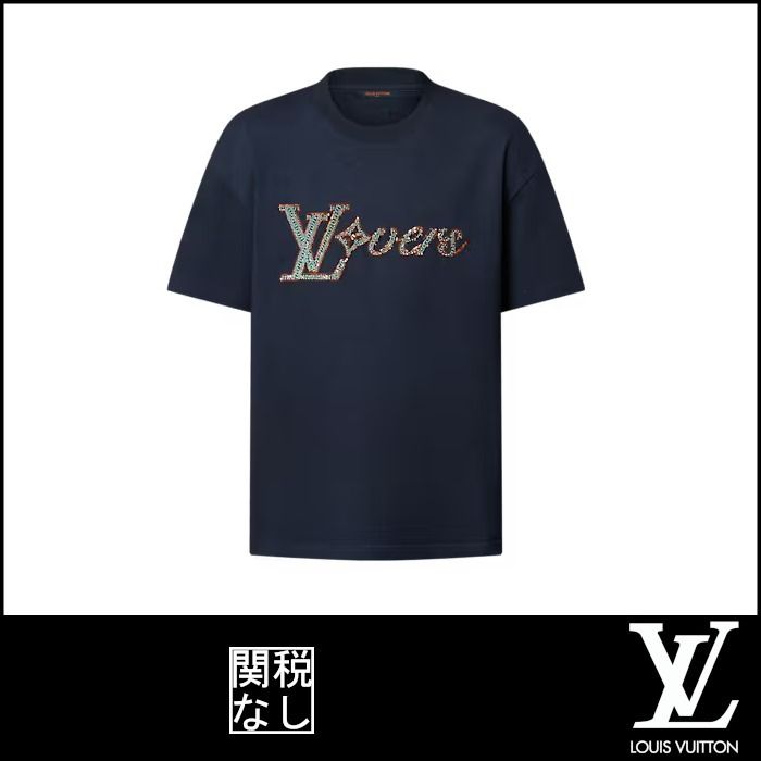 ルイヴィトン】LVラバーズエンベリッシュド Tシャツ Men100％ (Louis