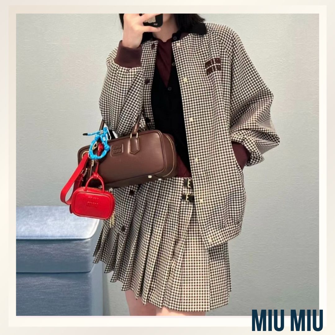 トレンドのチェック《Miu Miu》ギンガムチェックジャケット (MiuMiu