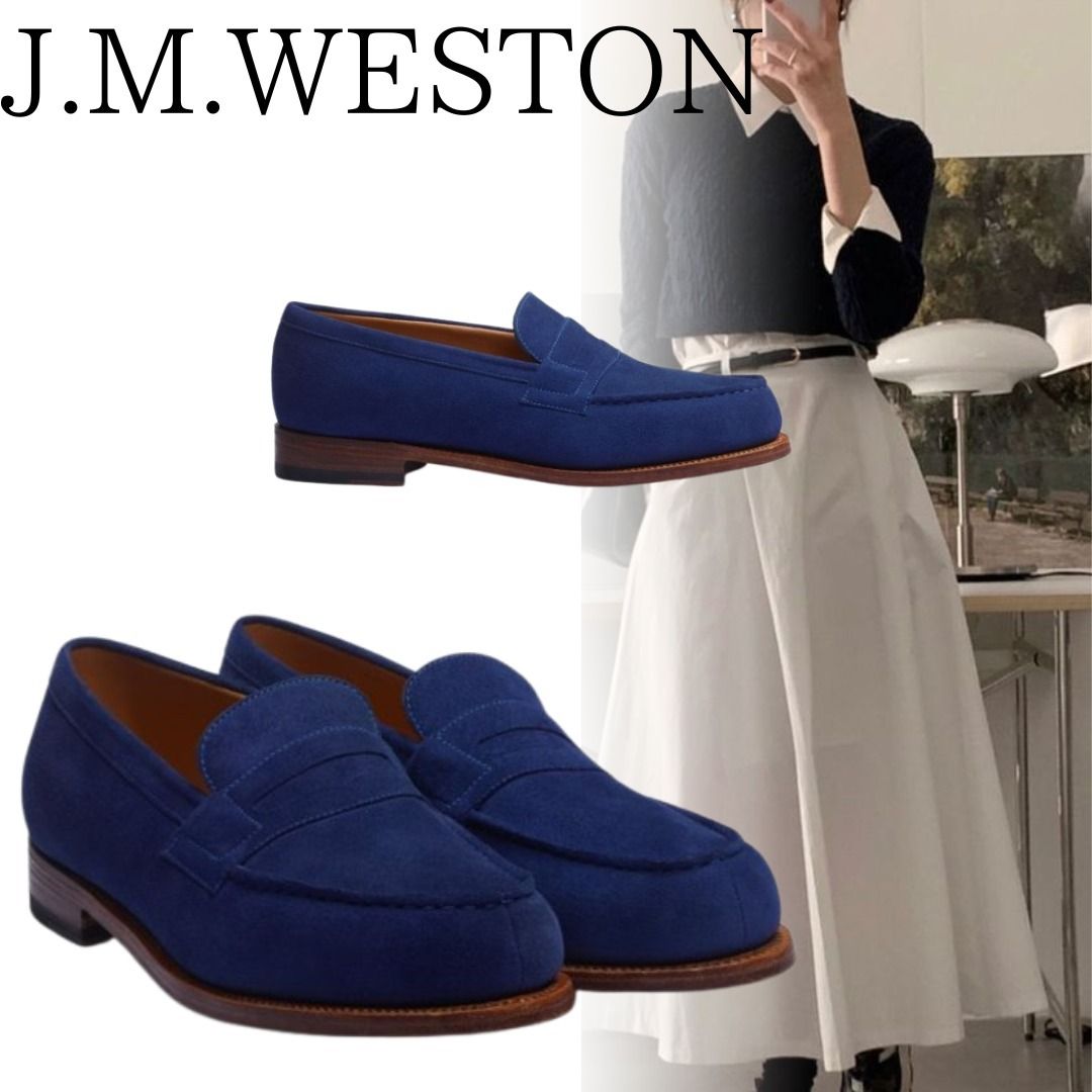 □J.M.WESTON□シグニチャーローファーブルーリモージュスエード (J.M.